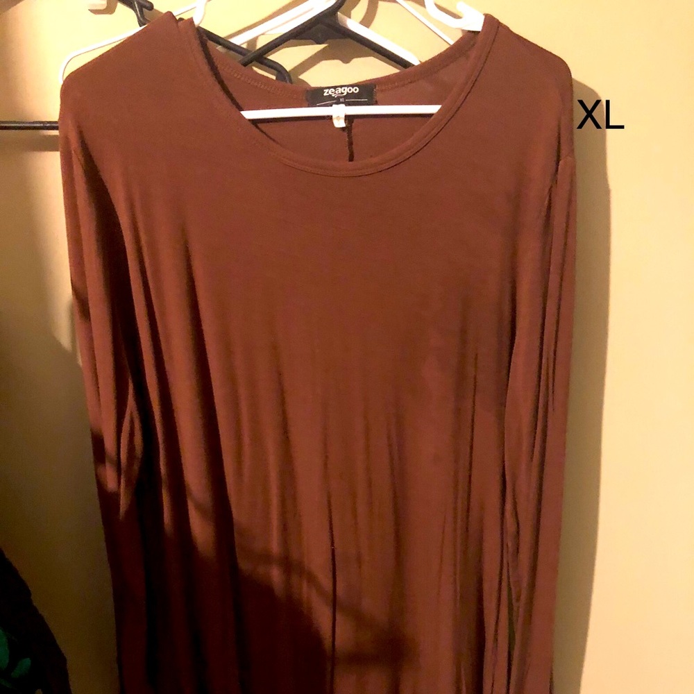 Brown long sleeve dress